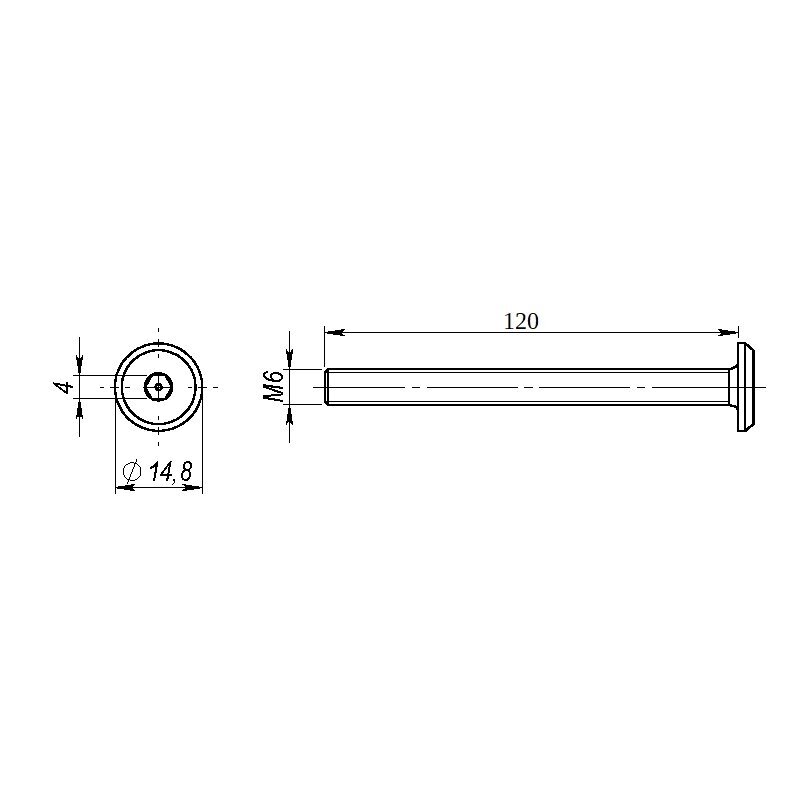 Baldinis varžtas M6x120 mm 1