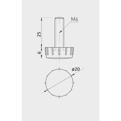 BETA kojelė M6, ø20x25 1