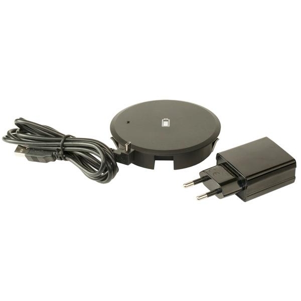 Belaidis telefono pakrovėjas D.80 mm, juodas Belaidis telefono pakrovėjas D.80 mm, juodas