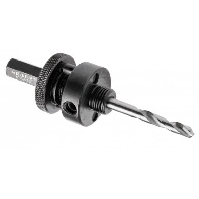 Bimetalinis skylių pjūklo įtvaras 32–152 mm, šešiakampis 7/16" 1 Bimetalinis skylių pjūklo įtvaras 32–152 mm, šešiakampis 7/16" 1