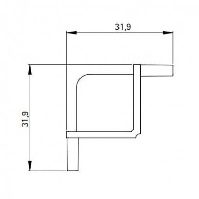 GOLA profilio 90° kampas, C-tipo 2
