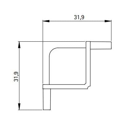 GOLA profilio 90° kampas, C-tipo 2