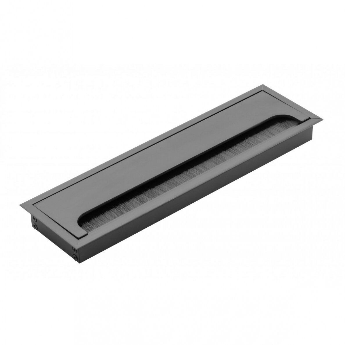 Įvadas laidams metalinis su šepetėliu MERIDA 80x280 mm, juodas Įvadas laidams metalinis su šepetėliu MERIDA 80x280 mm, juodas