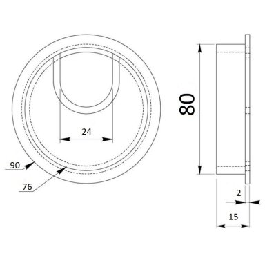 Dangtelis laidams metalinis su šepetėliu ø80 mm