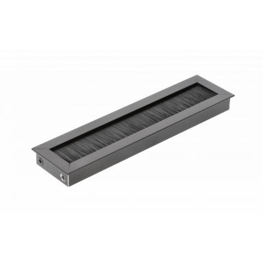Įvadas laidams metalinis su šepetėliu MERIDA 51x180 mm, juodas Įvadas laidams metalinis su šepetėliu MERIDA 51x180 mm, juodas