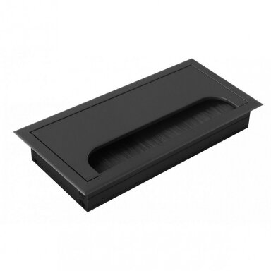 Įvadas laidams metalinis su šepetėliu MERIDA 80x160 mm, juodas Įvadas laidams metalinis su šepetėliu MERIDA 80x160 mm, juodas