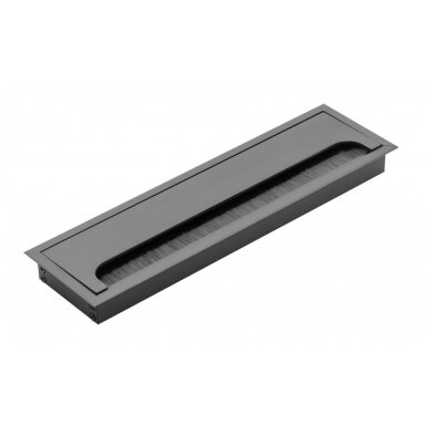 Įvadas laidams metalinis su šepetėliu MERIDA 80x280 mm, juodas Įvadas laidams metalinis su šepetėliu MERIDA 80x280 mm, juodas