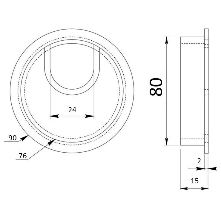Dangtelis laidams metalinis su šepetėliu ø80 mm 1