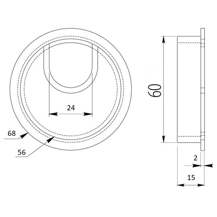 Dangtelis laidams metalinis su šepetėliu ø60 mm 1