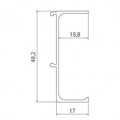 GOLA profilis L-4200 mm L-tipo, viengubas 2 GOLA profilis L-4200 mm L-tipo, viengubas 2