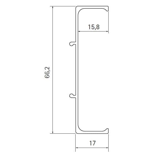 GOLA profilis L-4200 mm C-tipo, dvigubas 2