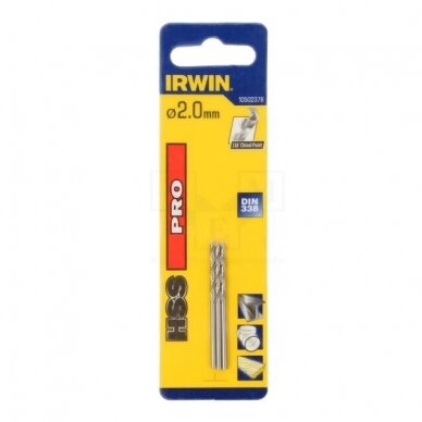 Grąžtas metalui IRWIN HSS PRO 2 mm (3 vnt.) Grąžtas metalui IRWIN HSS PRO 2 mm (3 vnt.)