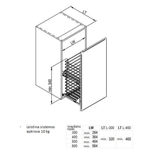 Ištraukiamas krepšys skalbiniams CARGO MINI, L-300 2 Ištraukiamas krepšys skalbiniams CARGO MINI, L-300 2