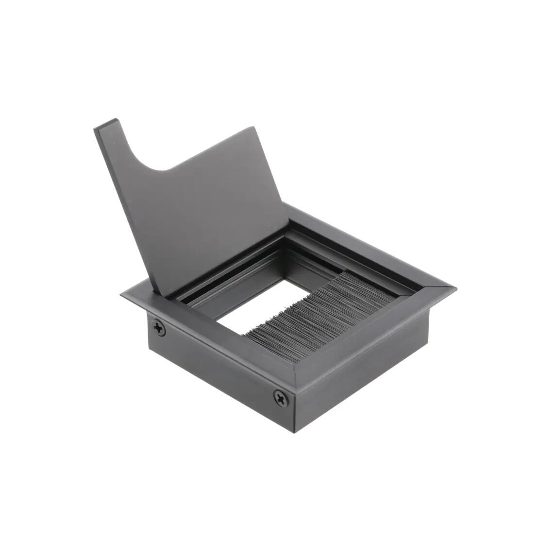 Įvadas laidams metalinis su šepetėliu MERIDA 80x80 mm, juodas 1 Įvadas laidams metalinis su šepetėliu MERIDA 80x80 mm, juodas 1