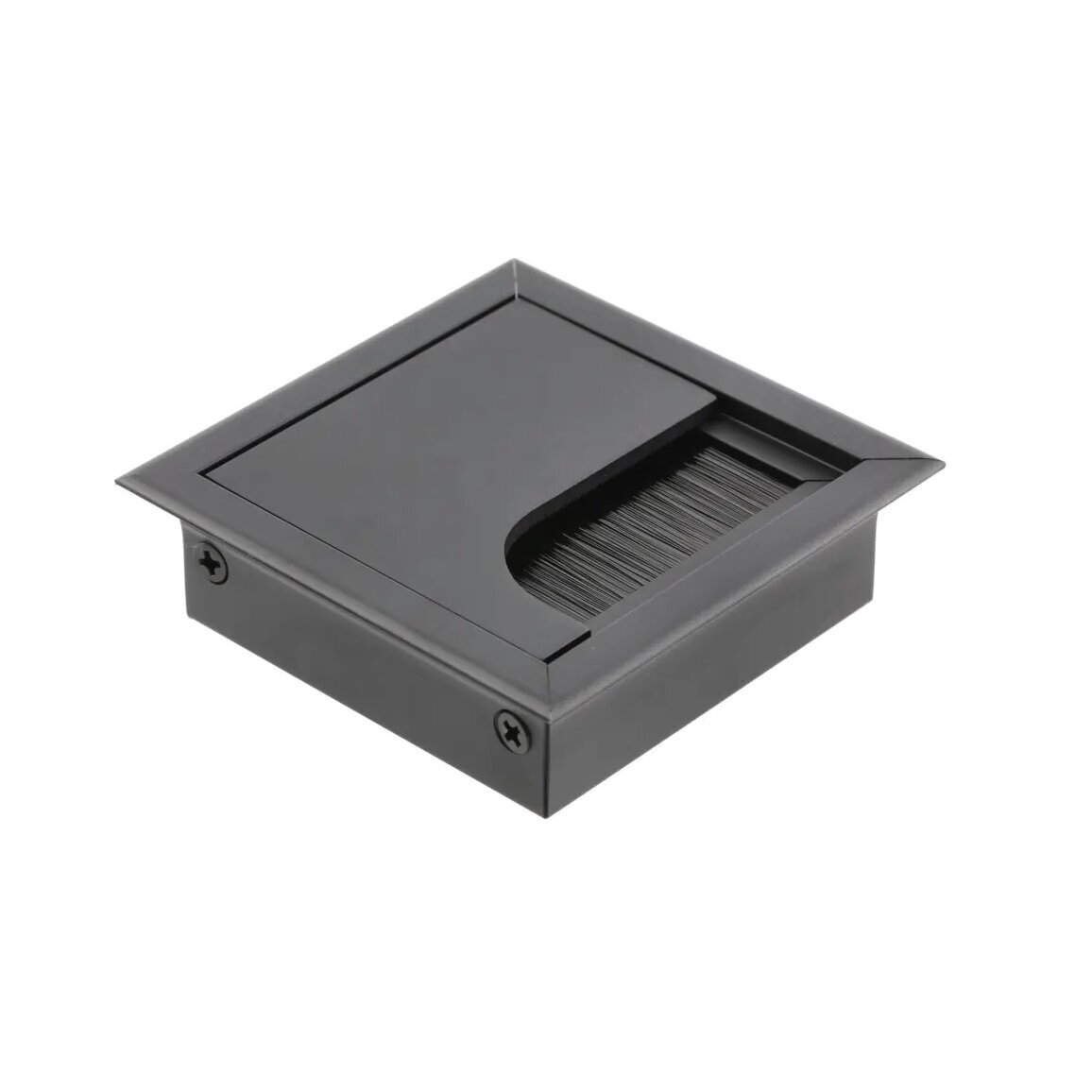 Įvadas laidams metalinis su šepetėliu MERIDA 80x80 mm, juodas