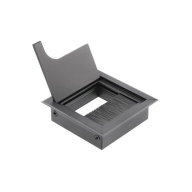 Įvadas laidams metalinis su šepetėliu MERIDA 80x80 mm, juodas