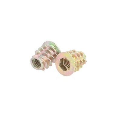 Įvorė D-613, M6x13mm hex, geltonas cinkas