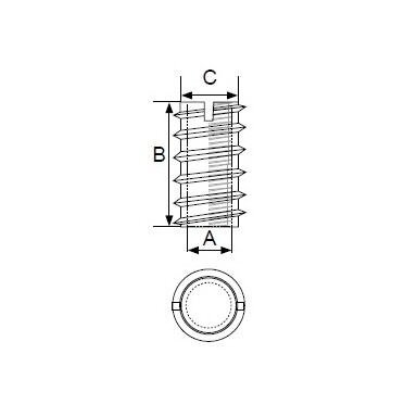 Įvorė "eglutė" C-612 M6x10x12mm, geltonas cinkas
