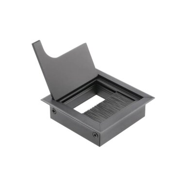 Įvadas laidams metalinis su šepetėliu MERIDA 80x80 mm, juodas 1