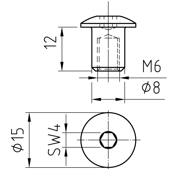 Įvorė SW4/M6 1 Įvorė SW4/M6 1