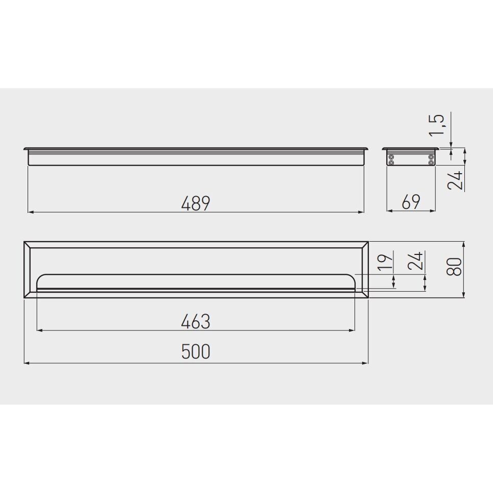 Įvadas laidams metalinis su šepetėliu MERIDA 80x500 mm, juodas 3
