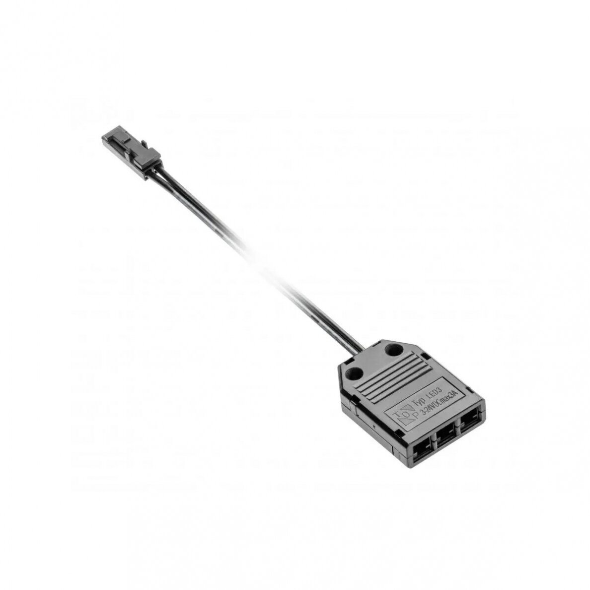 LED jungtis su 3 lizdų skirstytuvu ir 2 m laidu AWG24, mini AMP jungtimi