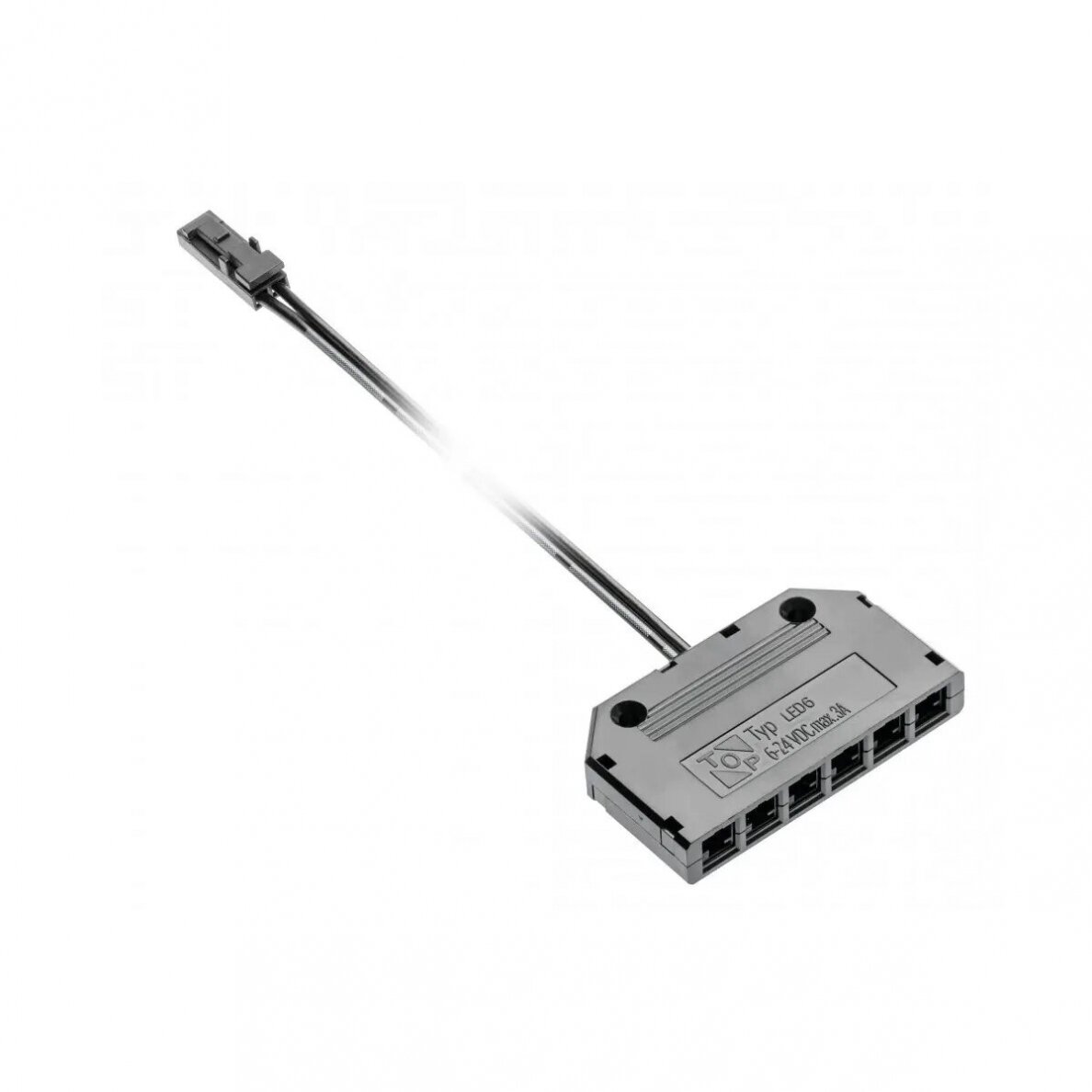 LED jungtis su 6 lizdų skirstytuvu ir 2 m laidu AWG24, mini AMP jungtimi