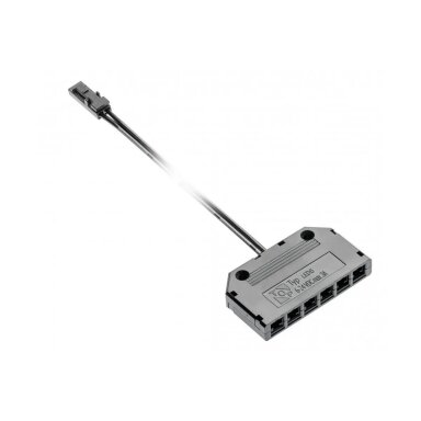 LED jungtis su 6 lizdų skirstytuvu ir 2 m laidu AWG24, mini AMP jungtimi LED jungtis su 6 lizdų skirstytuvu ir 2 m laidu AWG24, mini AMP jungtimi