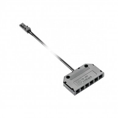 LED jungtis su 6 lizdų skirstytuvu ir 2 m laidu AWG24, mini AMP jungtimi