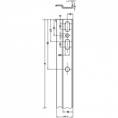 Pakabinimo plokštelė L-130 mm 2 Pakabinimo plokštelė L-130 mm 2
