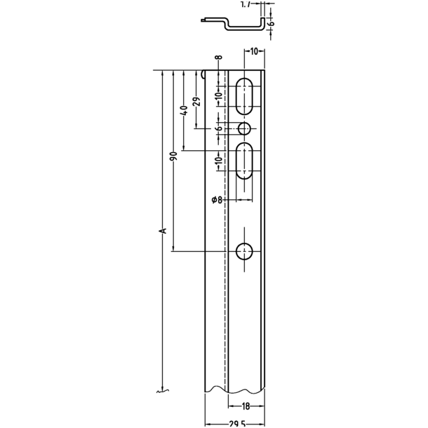Pakabinimo plokštelė L-130 mm 2 Pakabinimo plokštelė L-130 mm 2