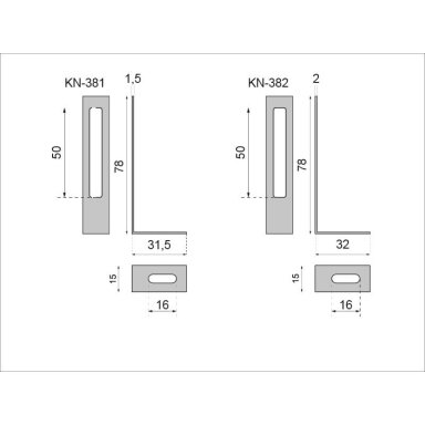 Kampukas metalinis 75x30x15x2, KN-382
