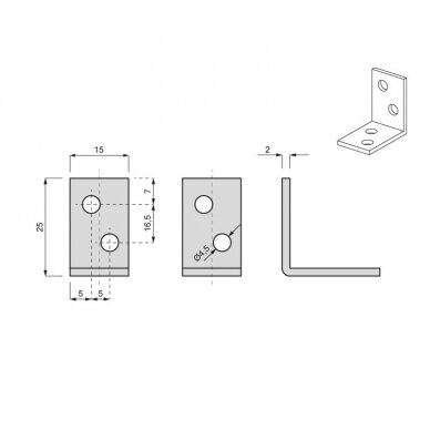 Kampukas metalinis 25x25x15x2 1
