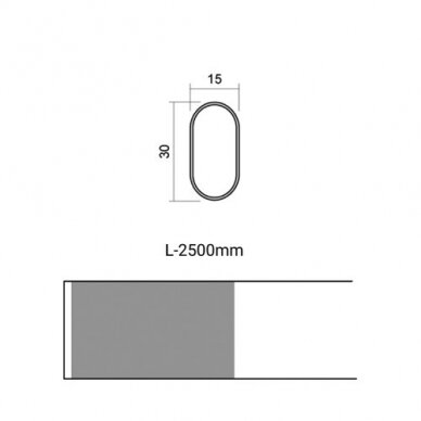 Kartelė 15x30, L-2500 mm, balta 1