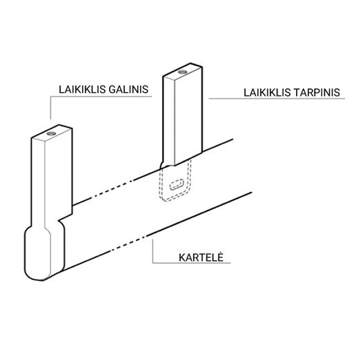 Kartelės 15x30 laikiklis tarpinis H-62,5 mm, antracitas 2 Kartelės 15x30 laikiklis tarpinis H-62,5 mm, antracitas 2