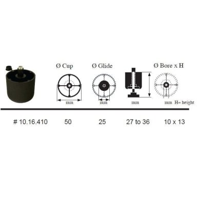 Kojelė juoda ø50 mm, H.27 mm Kojelė juoda ø50 mm, H.27 mm