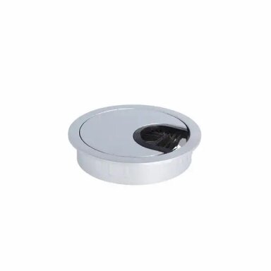 Dangtelis laidams metalinis su šepetėliu ø60x13 mm, aliuminio spalvos