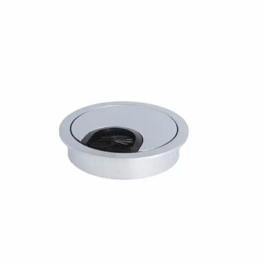 Dangtelis laidams metalinis su šepetėliu ø60x13 mm, aliuminio spalvos