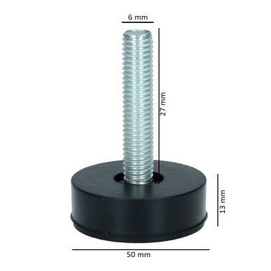 Kojele M10, ø50x40 mm, juoda 1