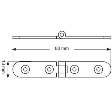 Lankstas SLIM 13x80x2 mm, žalvaris