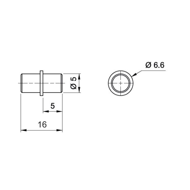 Laikiklis lentynai 5x16 mm, juodas 1