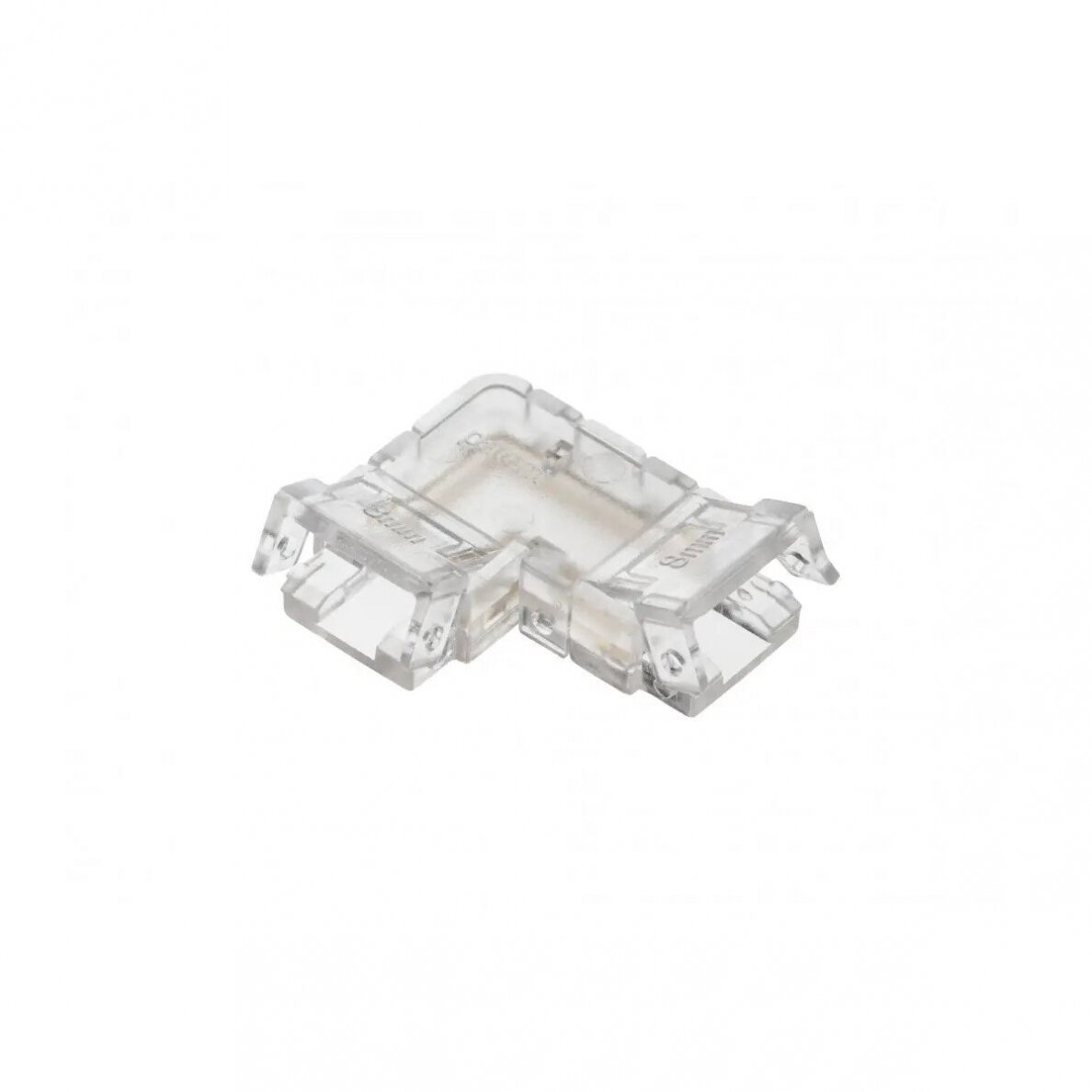 LED jungtis COB juostoms 8 mm 90° kampu, skaidri LED jungtis COB juostoms 8 mm 90° kampu, skaidri