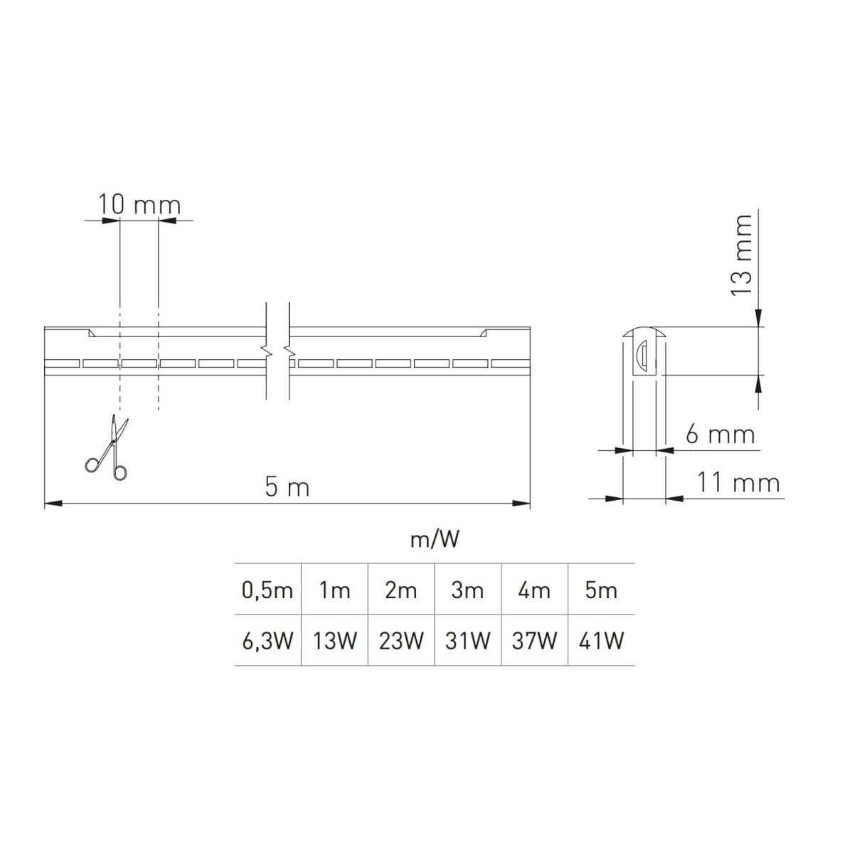 LED juosta NEON FLEX T 13W/m, 12V, 5 m, 100 lemp/m, atspari vandeniui, neutrali balta 4