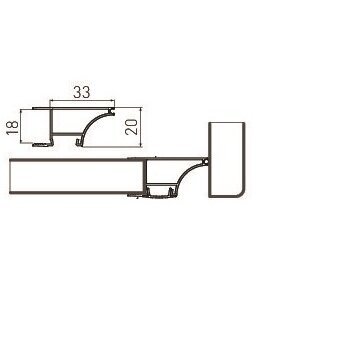 LED GLAX profilis lentynai 18mm, L-3m, juodas 4