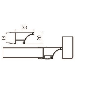 LED GLAX profilis lentynai 18mm, L-2 m 5