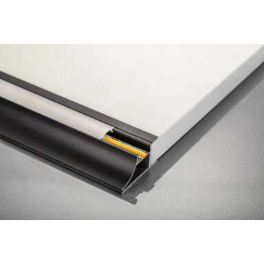 LED GLAX profilis lentynai 18mm, L-3m, juodas LED GLAX profilis lentynai 18mm, L-3m, juodas