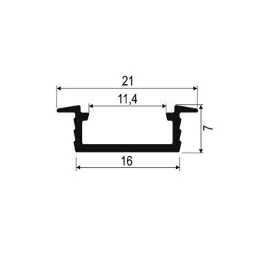 LED profilis įleidžiamas L-3 m LED profilis įleidžiamas L-3 m