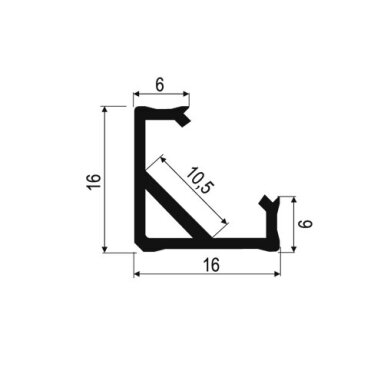 LED profilis kampinis 45, L-3 m LED profilis kampinis 45, L-3 m