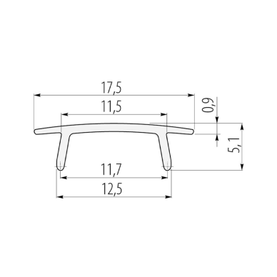 LED GLAX profilio dangtelis L-3 m, juodas 2 LED GLAX profilio dangtelis L-3 m, juodas 2