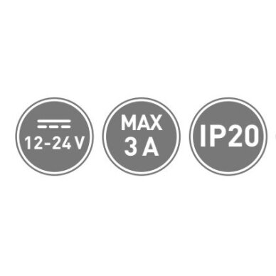 LED jungtis 8 mm dvipusė su 2 m. laidu, mini AMP kištukas (vyriškas) 2 LED jungtis 8 mm dvipusė su 2 m. laidu, mini AMP kištukas (vyriškas) 2